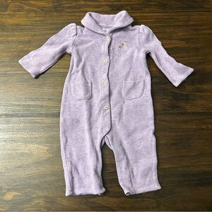 Vintage Ralph Lauren Infants Baby Girls Purple Onesie Knit Cotton 6 Months
